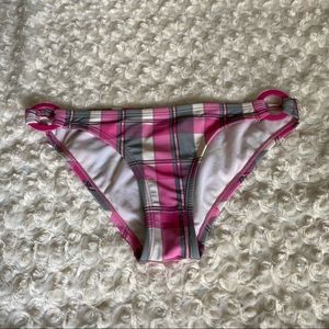Mudd Plaid Pink Grey Bikini Bottom